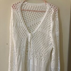 Long sleeve white cardigan size ex lg